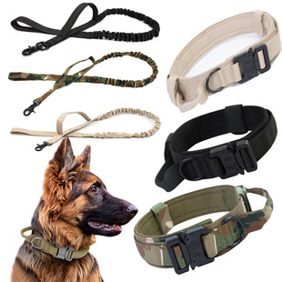 Tactical Collar Dog Leash Outdoor Collar Nylon Medium and Large Dog Military Dog Training Tactical Dog Collar