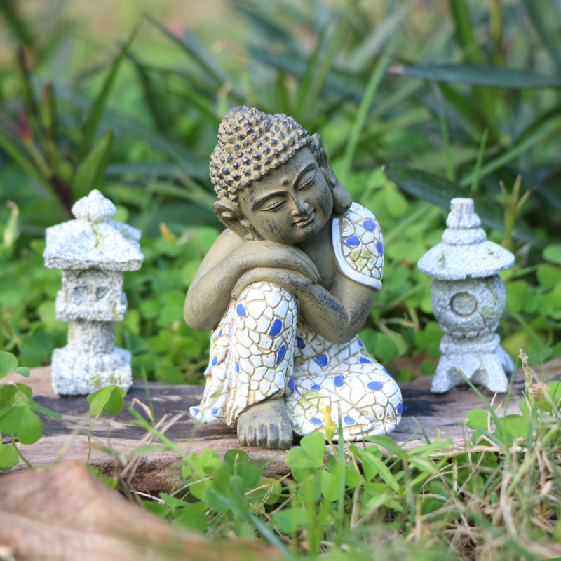Zen Garden Buddha statue decoration Gardening Landscape landscape decoration figure sculpture decoration rockery Balcony decoration