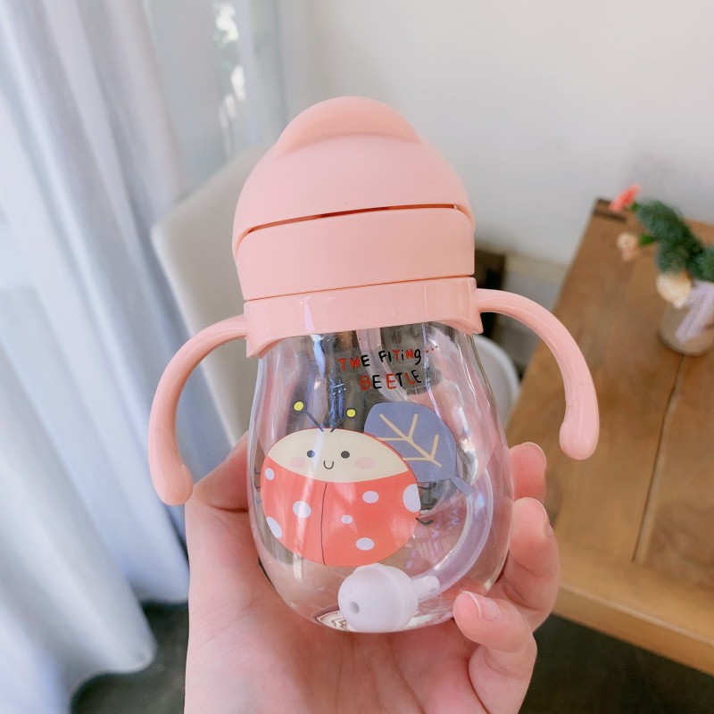 Baby Cup straw cute anti-choking with gravity ball kindergarten children's drinking cup handle portable water