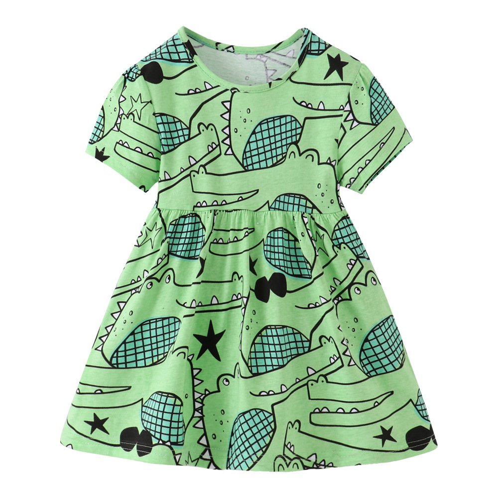 2024 Summer New Children's Dress Princess Dress European and American Cartoon Girls Dress Children's Dress