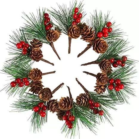 Amazon hot sale pine needle pine cone small bouquet Christmas Christmas tree decoration gift box DIY accessories photo props