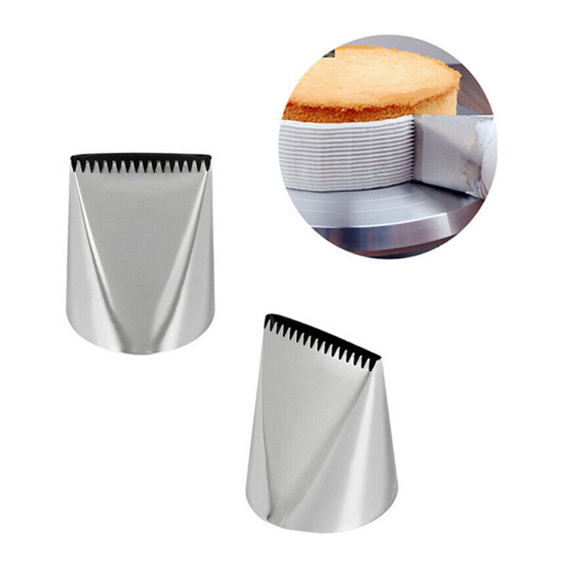 Large stainless steel single-sided serrated cream spatula pastry nozzle cream cake decoration baking tool