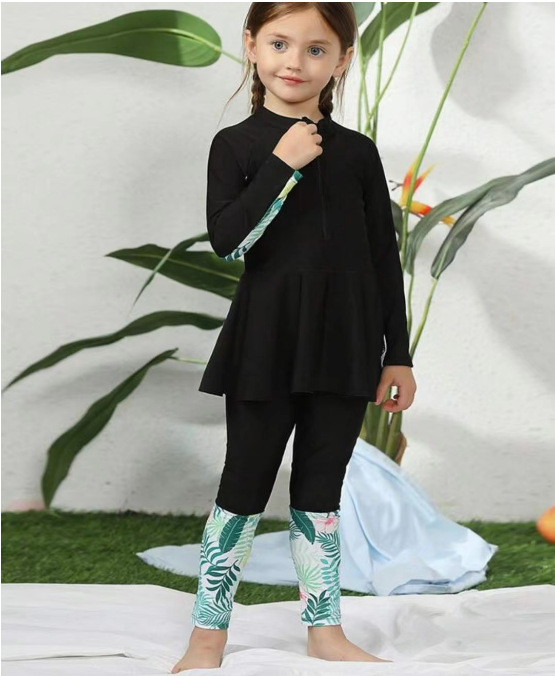 New children's swimsuit girls' split western style children's sports split skirt long-sleeved trousers girls'