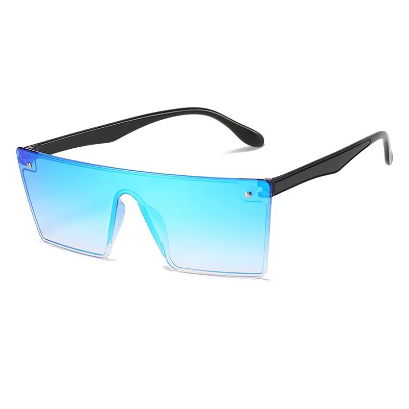 Korean style fashionable large frame square sunglasses trendy men's and women's European and American slimming sunglasses integrated glasses live wholesale