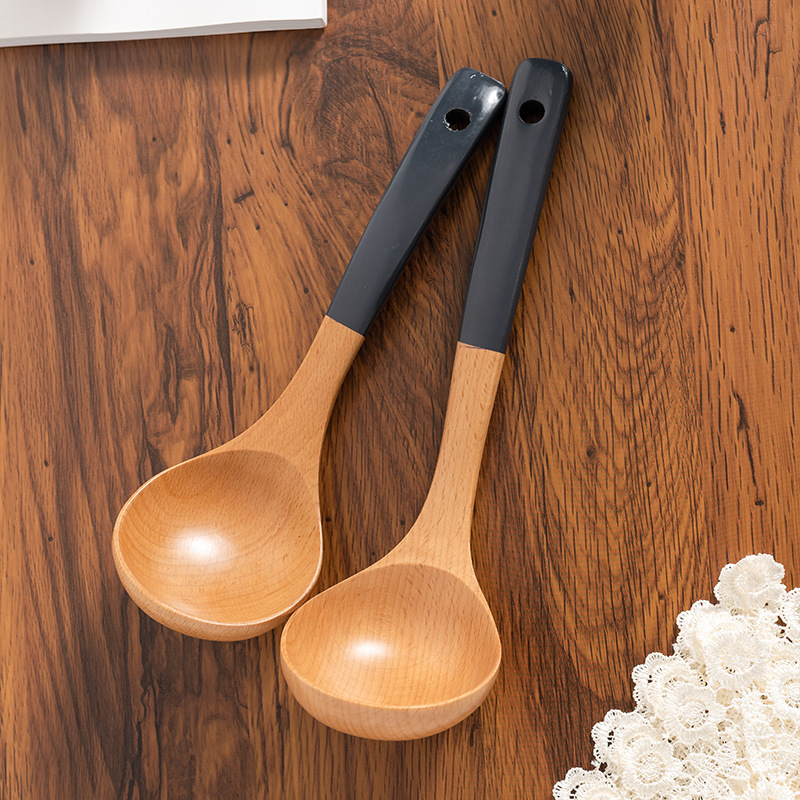 Spatula frying shovel household cooking utensils non-stick pan Wooden Shovel long handle stir-frying shovel wooden shovel soup spoon solid wood shovel