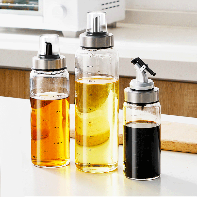 High Temperature Resistant Glass Oil Pot Leak Proof Soy Sauce Bottle Household Japanese Kitchen 500ml Seasoning Pot Raw Vinegar Pot Hot Sale