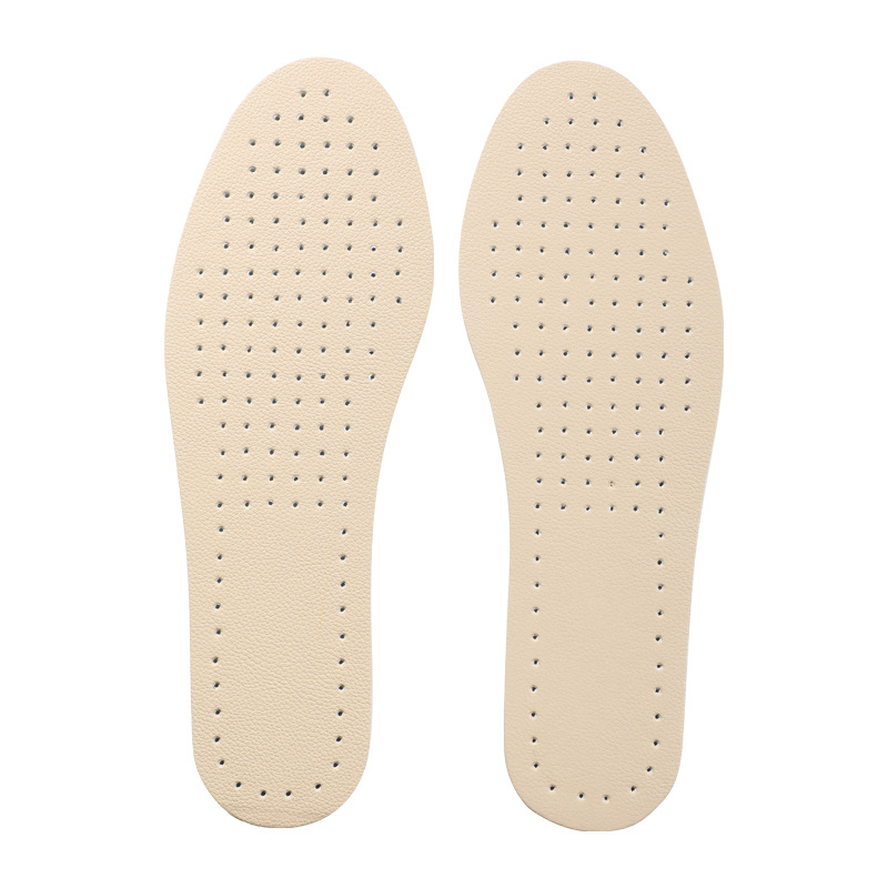 Cowhide latex insole high elastic shock absorption deodorant super soft insole leather summer thin full pad long stand not tired artifact