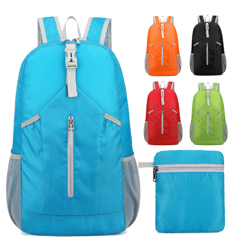 Cross-border outdoor folding bag printable logo hiking bag waterproof backpack factory direct wholesale