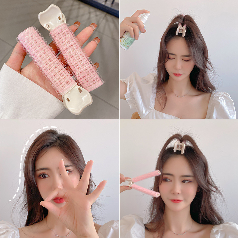Korean Style Internet Celebrity Traceless Head Hair Root Fluffy Clip Lazy Air Bangs Self-adhesive Fluffy Hairpin Curly Hair Artifact