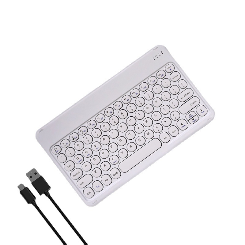 The new bluetooth keyboard round key cap is suitable for apple huawei phablet mobile phone color frame wireless keyboard cross-border wholesale