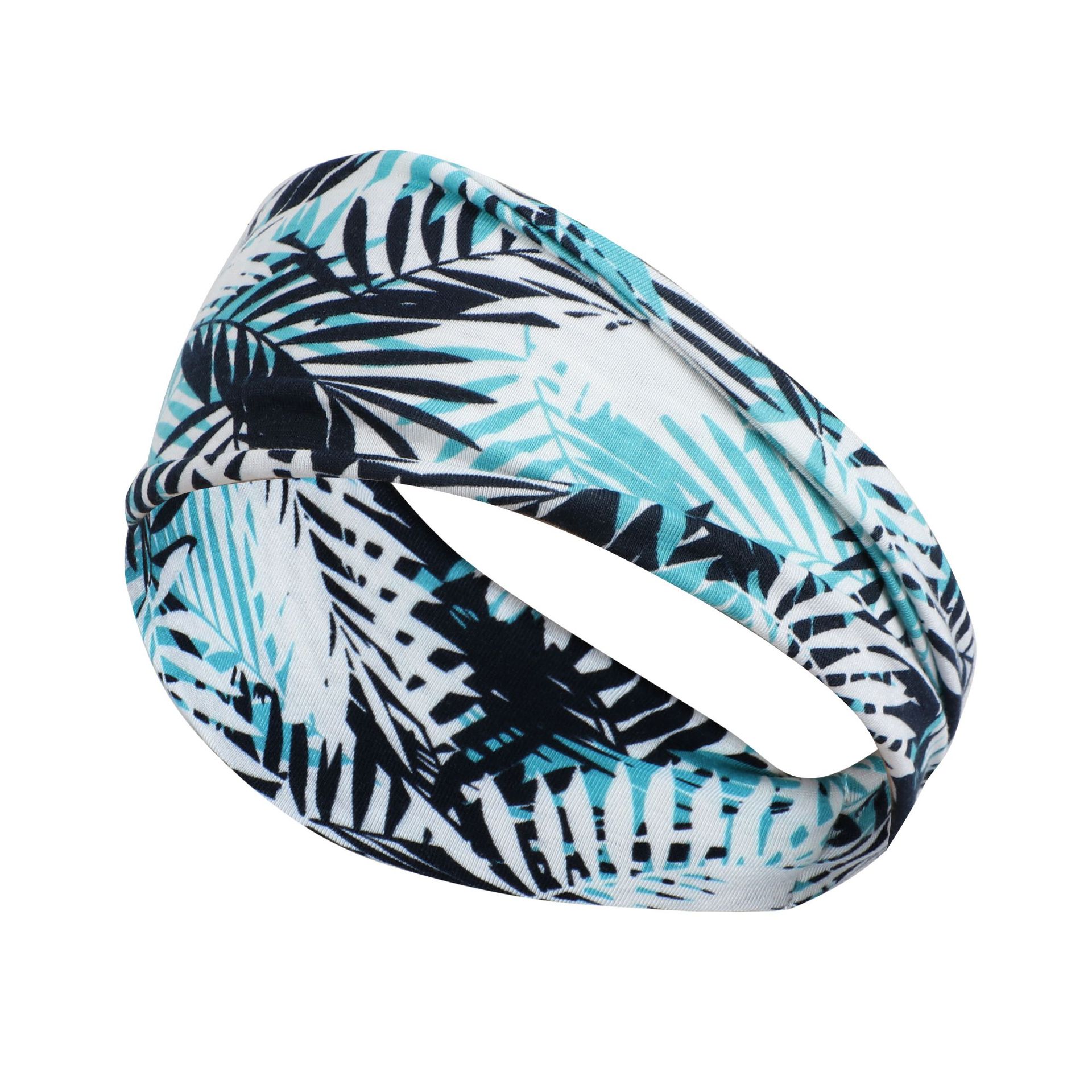 European and American Cross-border New Women's Sports Headband Yoga Hair Band Sweat-absorbent Band Antiperspirant Wide-brimmed Printed Headband Headwear