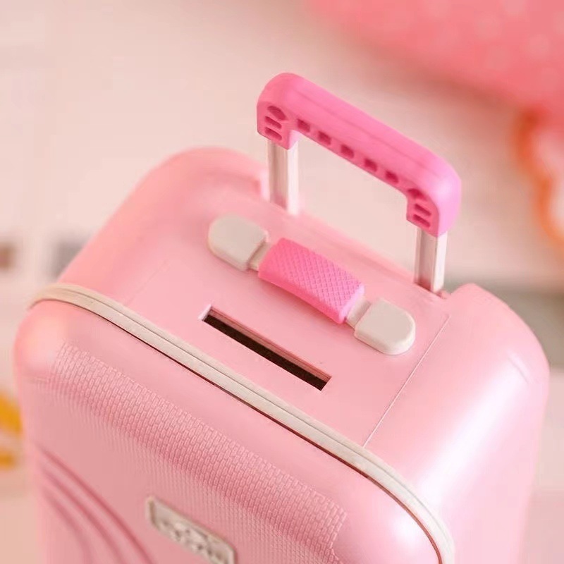 DIY Handmade Jewelry Storage Box Suitcase Piggy Bank Trunk Shape Piggy Bank Trolley Case Piggy Bank