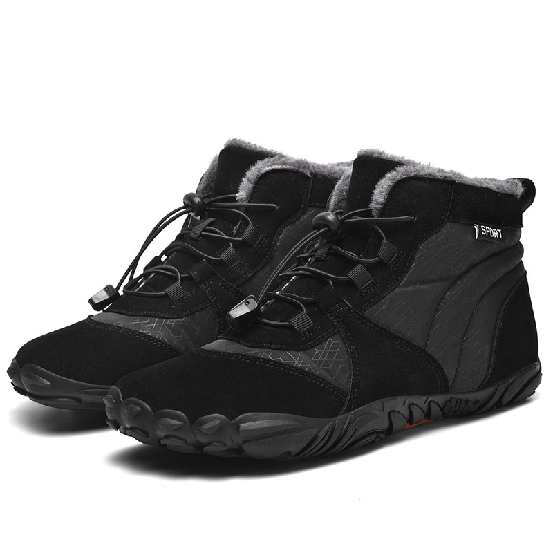 New men's shoes outdoor high-top cotton-padded shoes couple workwear snow boots warm fleece-lined thick mid-calf hiking shoes
