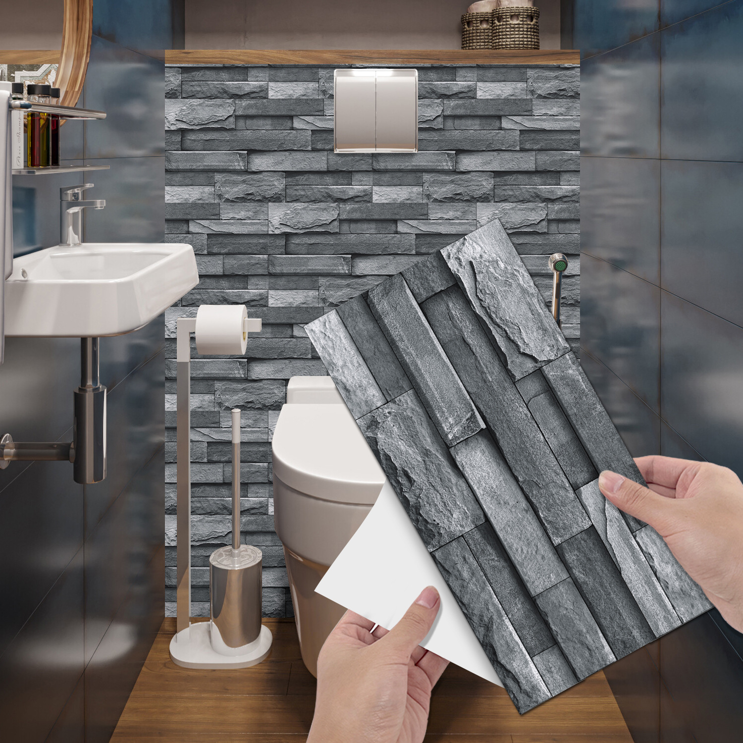 Meiji FG New imitation rock crystal film Self-adhesive wall sticker kitchen bathroom waterproof moisture-proof wallpaper cross-border exclusive