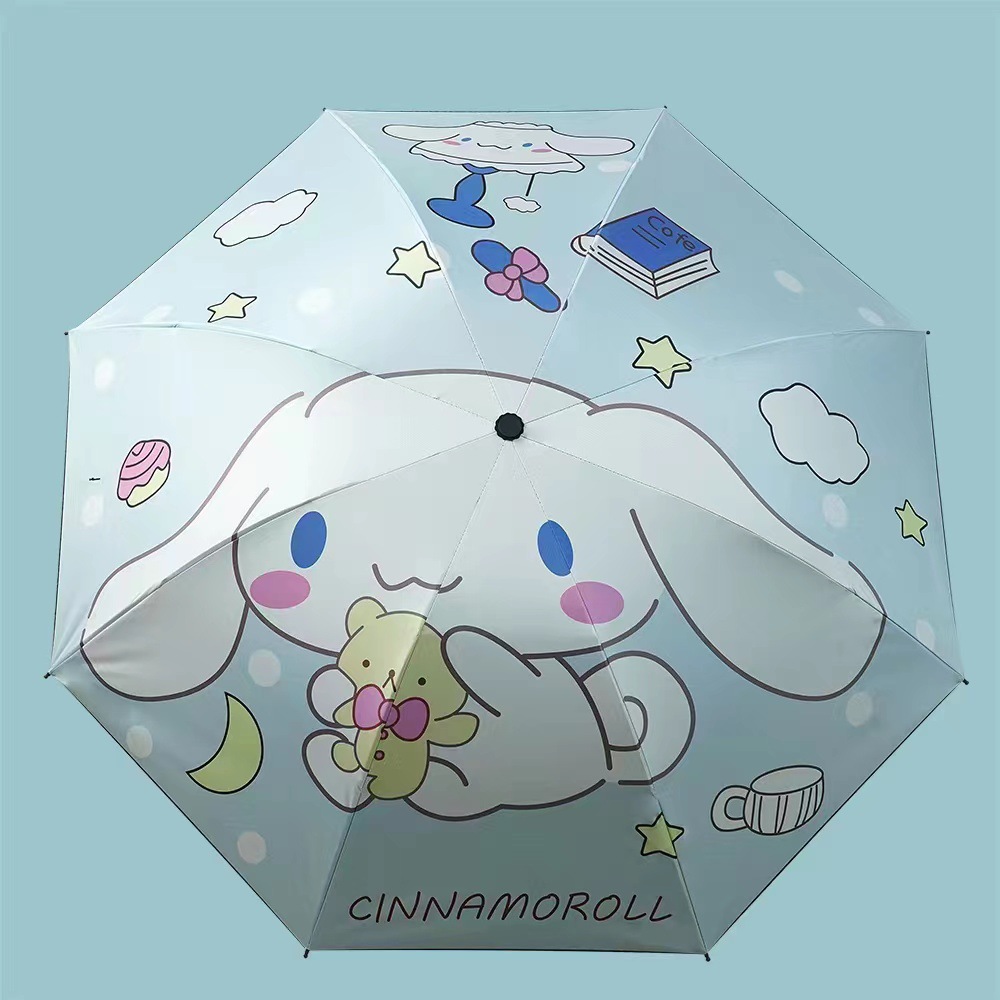 New coolomi Pacha dog coolo cartoon 8-bone dual-use sun umbrella black glue sun-proof sun-proof girl UV-proof