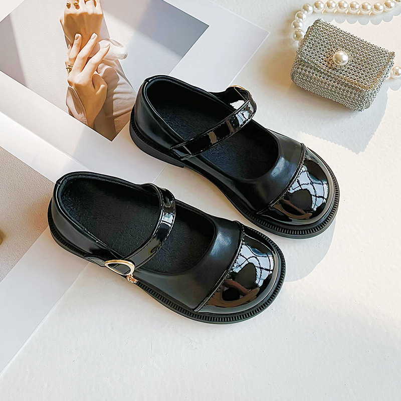 Girls' Leather shoes 2024 Spring and Autumn new children's black princess shoes British style children's girls' shoes wholesale