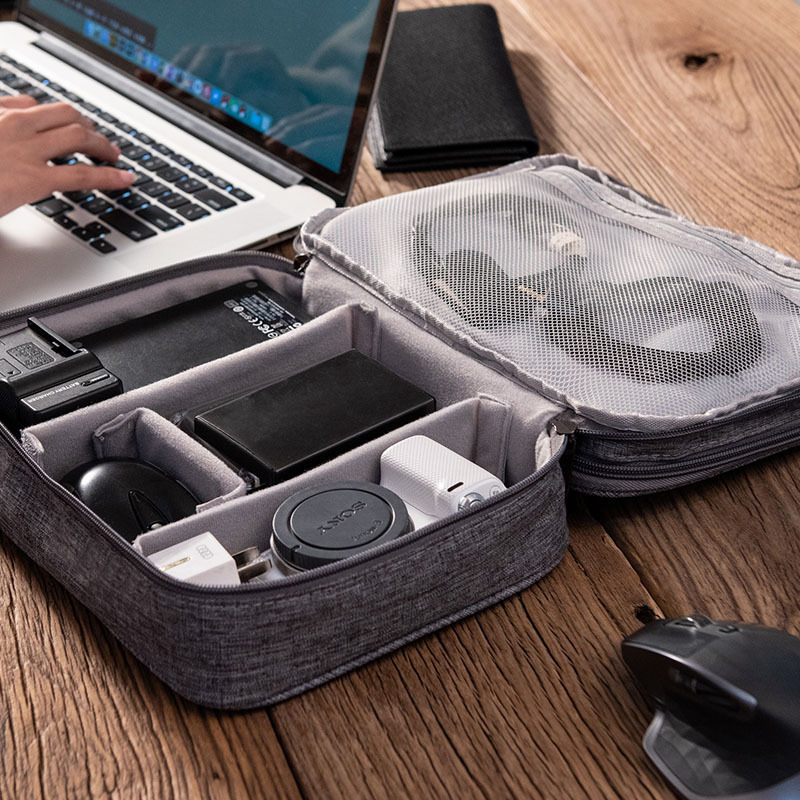 Cross-border new three-layer digital bag storage bag multi-function data cable bag mobile power headset storage bag manufacturer