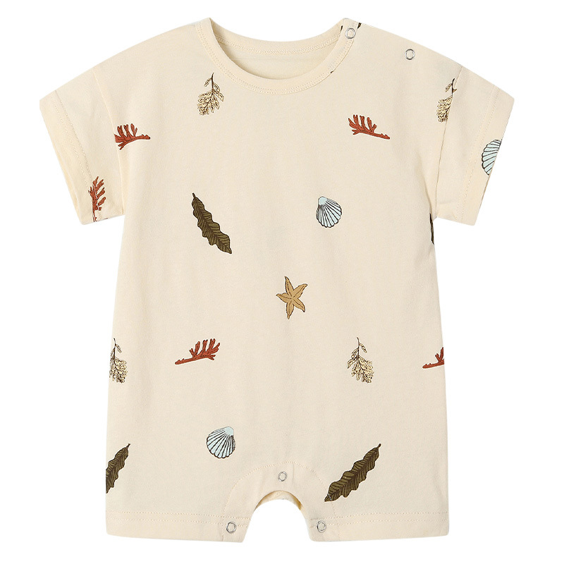 Baby's Short-sleeved One-piece Climbing Suit European and American Style Summer Newborn Baby's Clothes Boys and Girls Cotton Vest Wrapped-up Clothes