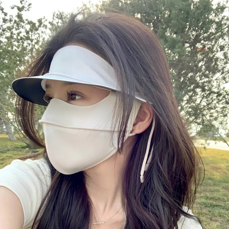 BANANAUNDER Same Face Gini Sunscreen Black Rubber Hat Brim Mask Sunshade Sunscreen UV Protection Integrated Mask