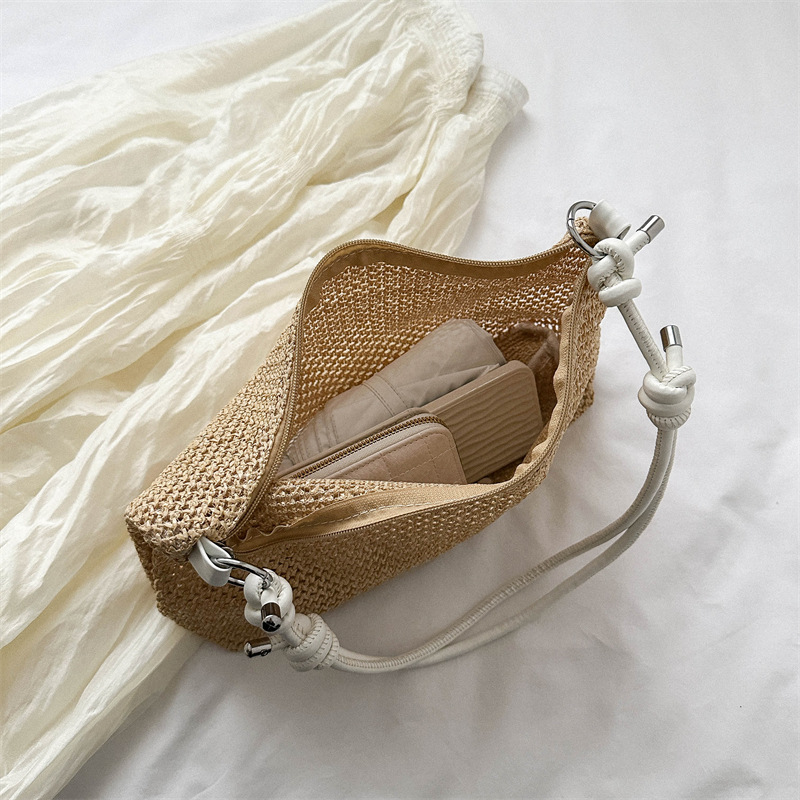 Hand-Woven Bag Women's 2023 New Arrival Trendy Fashionable Vintage Straw Tote Bag All-Match Large Capacity Shoulder Bag for Women