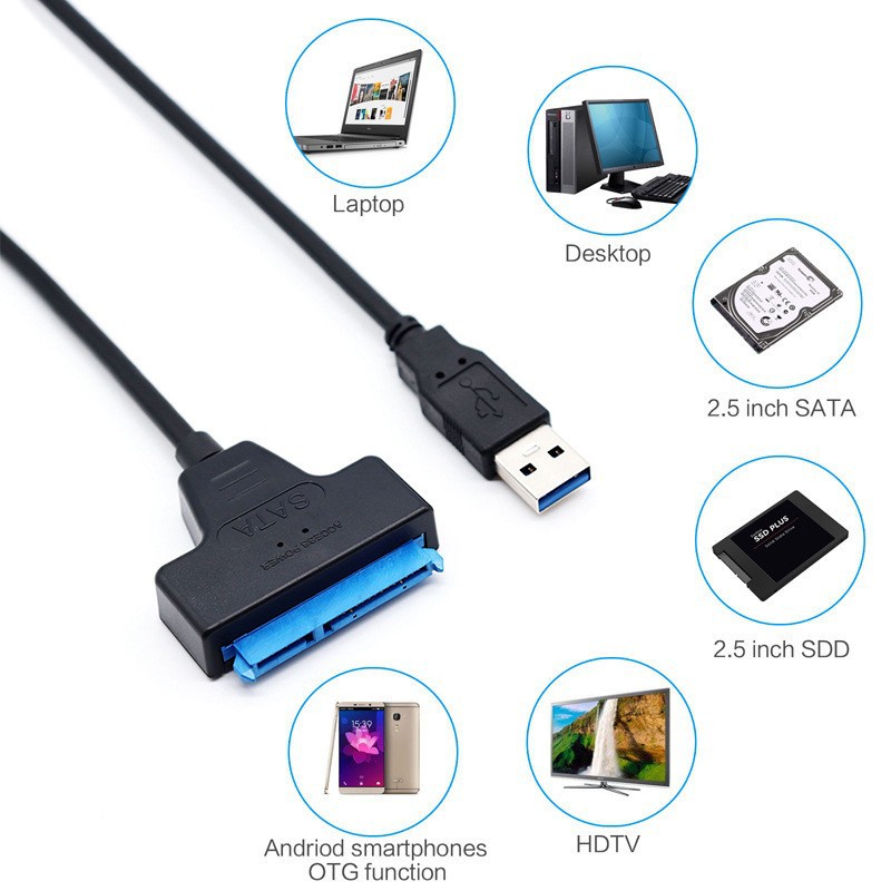 Wholesale 2.5 inch solid state drive adapter oxygen-free copper sata hard drive cable USB3.0 to SATA easy drive cable