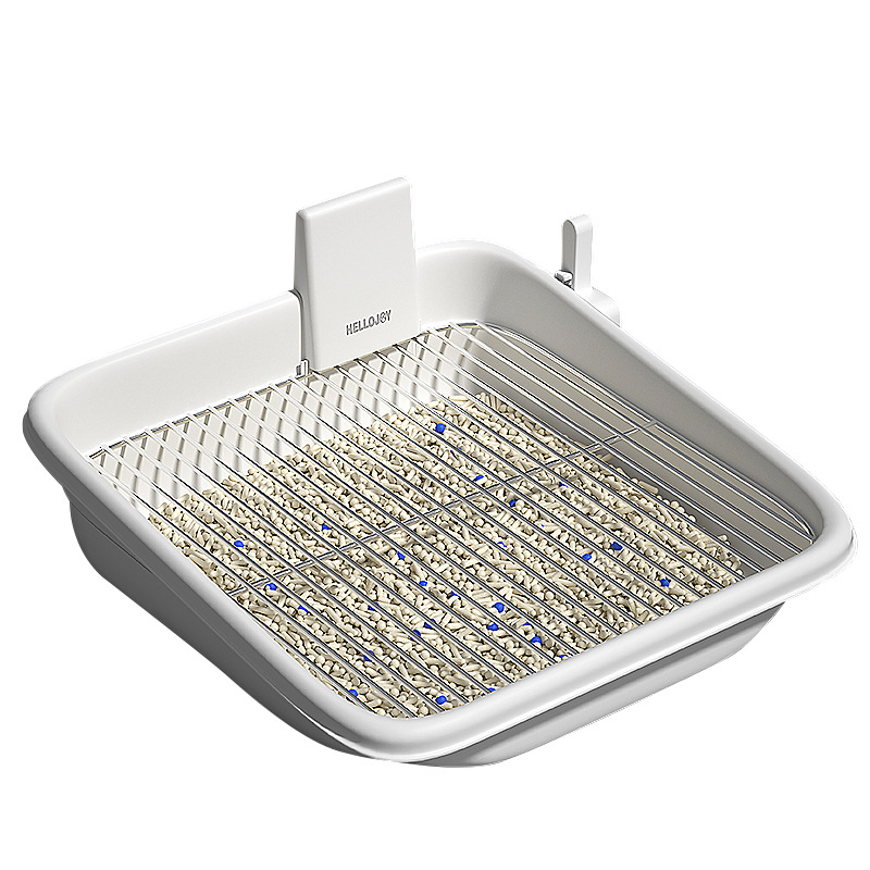Oversized fenced dog Sand Basin splash-proof deodorant dog toilet stainless steel mesh anti-excrement toilet washable dog bedpan