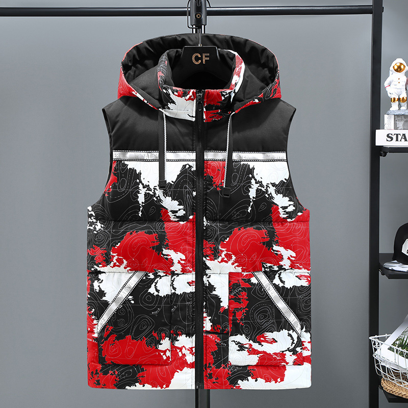African foreign trade hot camouflage cotton vest Leisure outdoor fashion sleeveless down cotton jacket coat factory direct batch