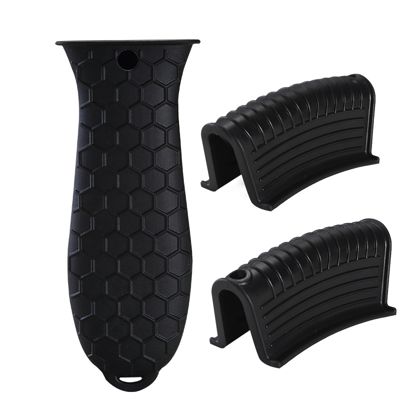 Silicone Heat Insulated Pot Handle Set Pot Handle Set Three-piece Set of Pointed Corner Round Ear Set One-piece Pot Scraper 8-piece Set