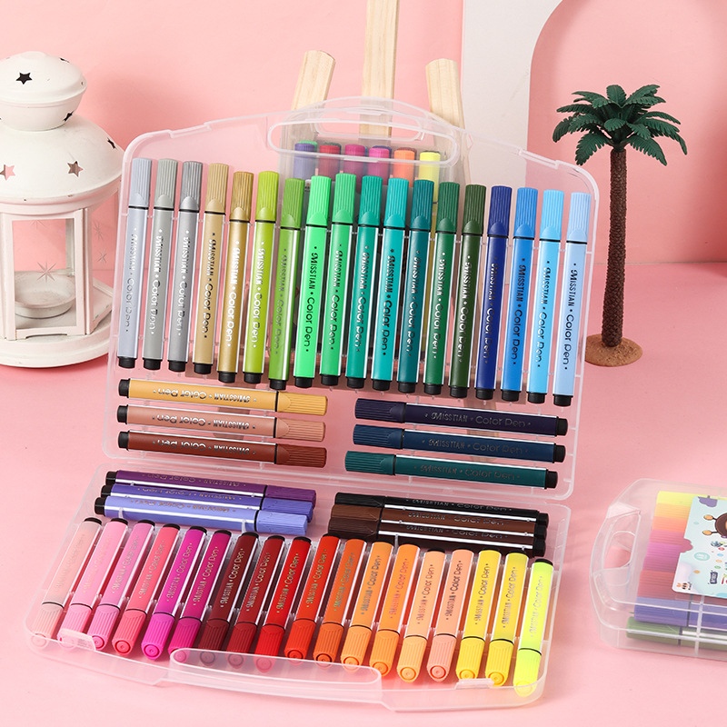 Washable children's hard-headed watercolor pen triangle Rod large capacity primary school student boxed 12-color painting brush color pen