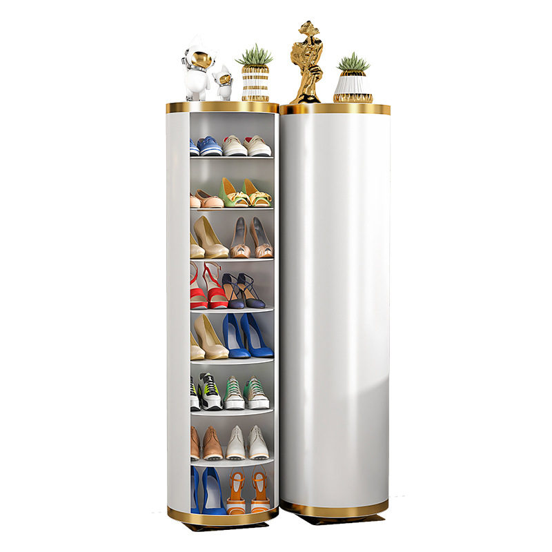 Rotating Shoe Cabinet Creative Home Space-saving Doorway Storage Cabinet Simple Light Luxury Shoe Rack Small Apartment Round Storage Cabinet