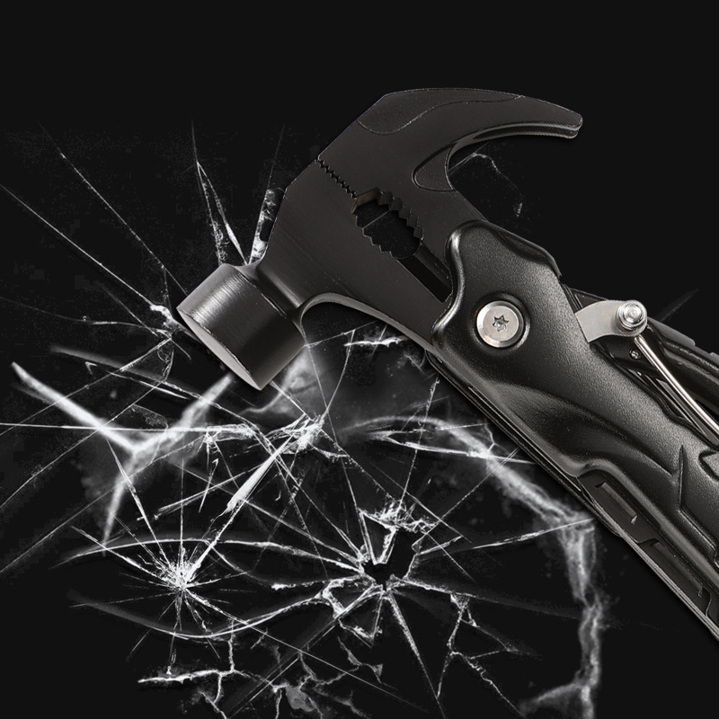 Wholesale outdoor camping horn small hammer combination tool high carbon steel household car broken window hammer multi-function hammer