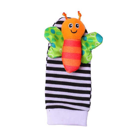 Baby Wrist Strap Socks Hand Rattle Cartoon Plush Newborn Watch Strap 0-3 Years Old Baby Toy Plush