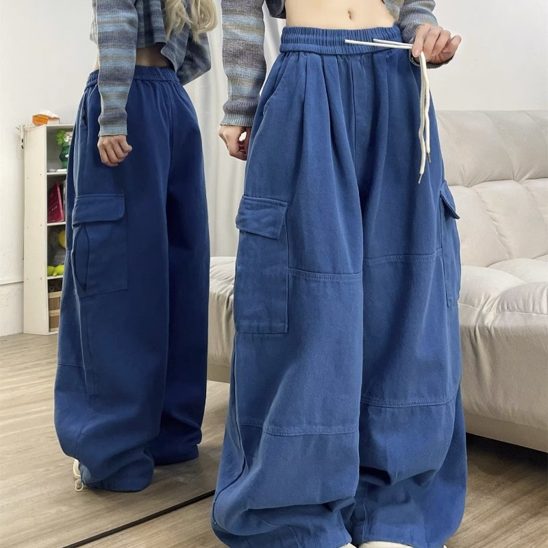 Cool Pull Girl American Retro Crowd Pants Women's Spring New Wide Leg Pants Loose Casual Trendy Trousers for Women