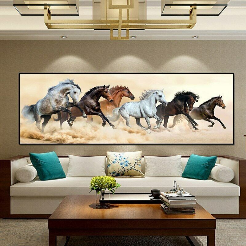 Single Large Running Horse Canvas Painting High Definition Home Hotel Hotel Simple Decorative Painting Background Wall Bedside Hanging Painting