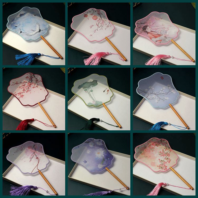 Fairy fan * Silk fan * Hanfu cartoon accessories * Chinese cheongsam * Lotus crane fan * Round fan