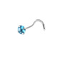 S-bar Round Lake water blue zirconium nose nail