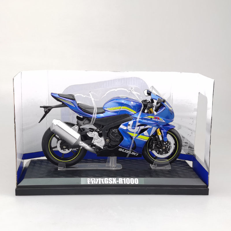 （盒装）彩珀仿真1比12铃木GSX-R1000合金越野摩托车模型摆件