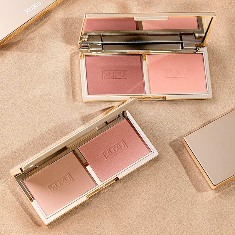 XUXU flower fairy two-color blush matte natural repair rouge red nude makeup 2022 New blush plate
