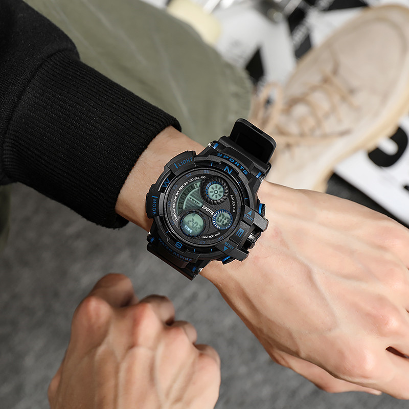 Manufacturers wholesale men's outdoor Korean fashion explosions large dial Sports men's and women's students waterproof children's electronic watch