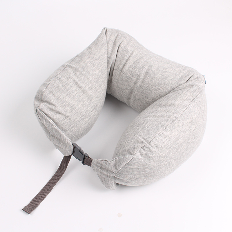 Japanese-style Foam Particle Pillow Pure Cotton Multi-function Travel Pillow u-shaped Neck Protection Pillow for Car and Airplane Pillow Non-printed u-shaped Pillow