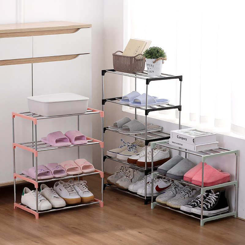 Simple shoe rack assembly galvanized pipe shoes storage rack multi-layer shoes finishing rack foreign trade shoes rack wholesale