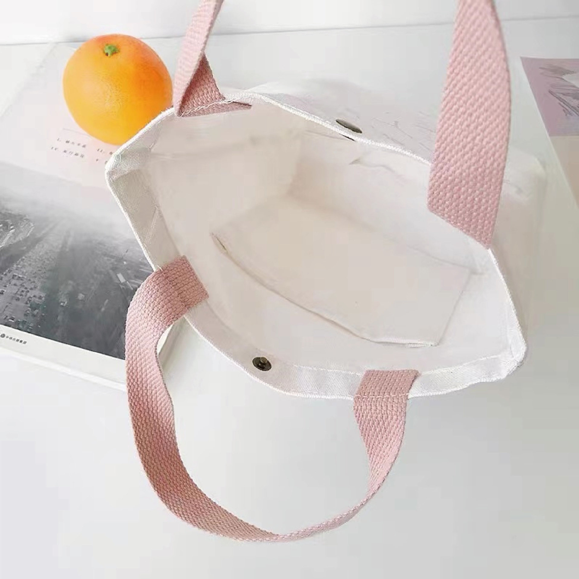2023 Student Canvas Bag Spot Portable Shopping Gift Bag White ins Single Shoulder Crossbody Canvas Bag for Women