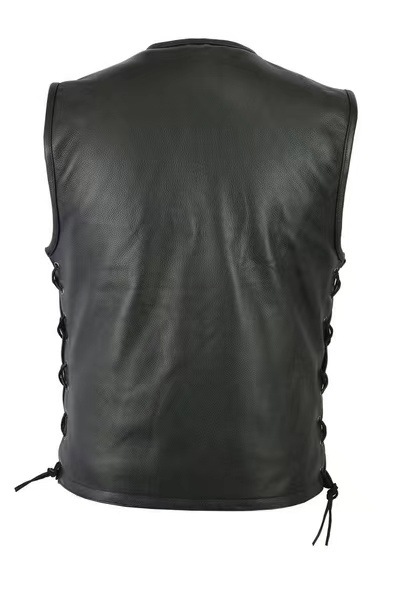 2023 New AliExpress Amazon Wish Explosions Solid Color Vest Locomotive Vertical Collar Leather Vest Team Punk