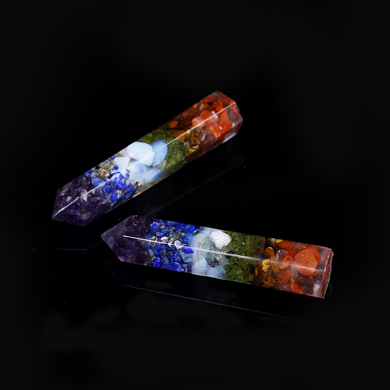 Natural crystal column hexagonal prism gravel amethyst Tiger Eye stone decoration Chakla home office decoration popular