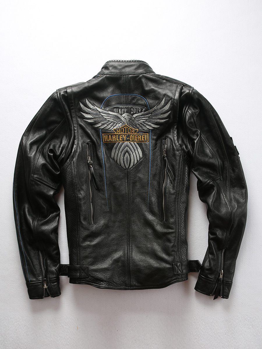 Harley 115 Anniversary Genuine Leather Jacket Men's Bike Suit Extra Large Size European Cowhide Jacket