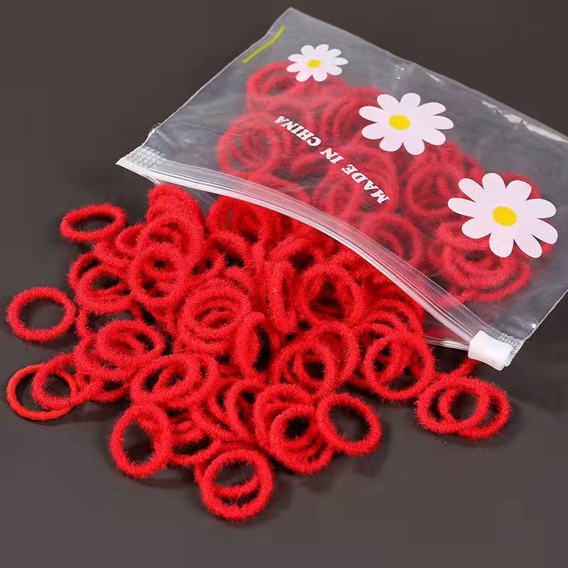 New Year Children's Hair Tie Rubber Band Hair Accessories Headwear Red Headband Festive Red No Harm Girls' Baby Hair Rings