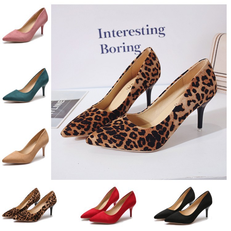 2021 spring pointed thin heel high heel suede shoes Europe and the United States foreign trade large size 44 slim women's shoes manufacturers wholesale