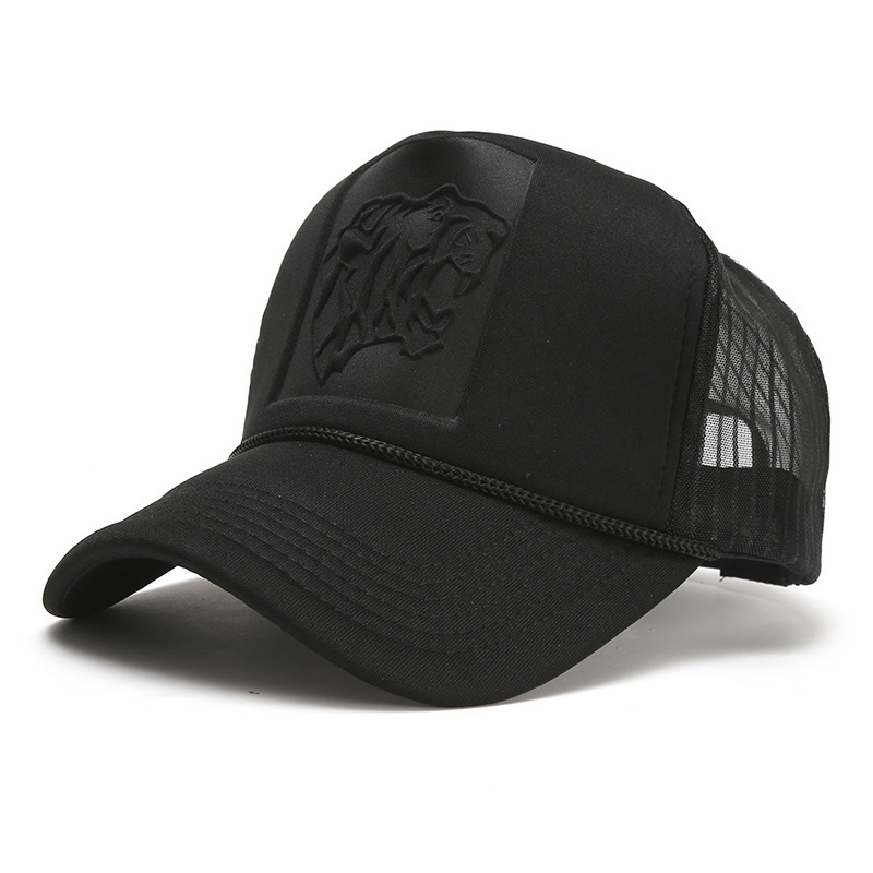 New Tiger Embossed All-match Mesh Cap Spring and Summer Solid Color Cargo Cap Trucks Cap Men and Women Couple Duck Tongue Hat