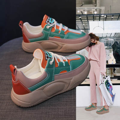 2023 Spring and Autumn New High-end Retro Casual Shoes Comfortable All-match Platform Shoes Color Matching Board Shoes for Women J02