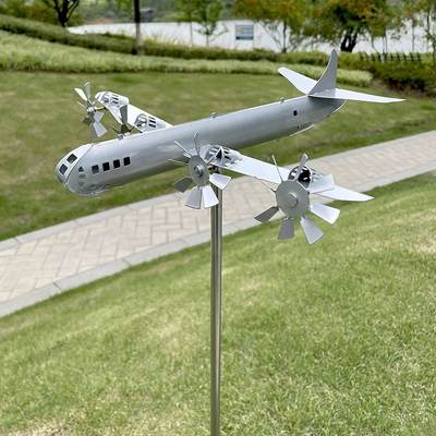 Cross-border independent station hot sale Fortress aircraft windmill metal crafts garden courtyard decoration